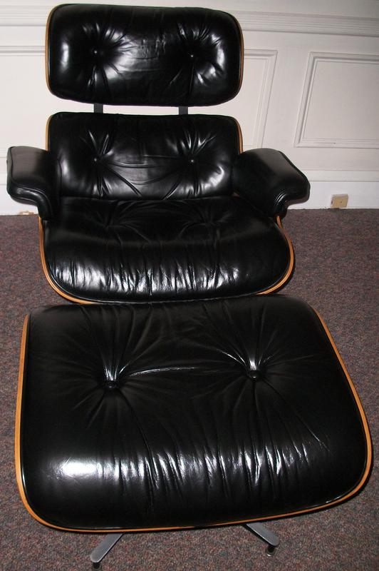 Eames chair & ottoman restored — after