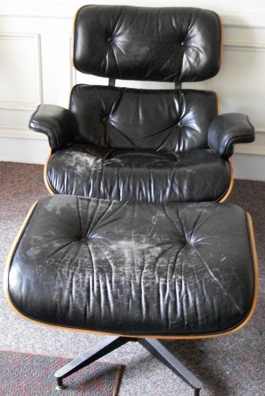 Eames chair & ottoman restored — before
