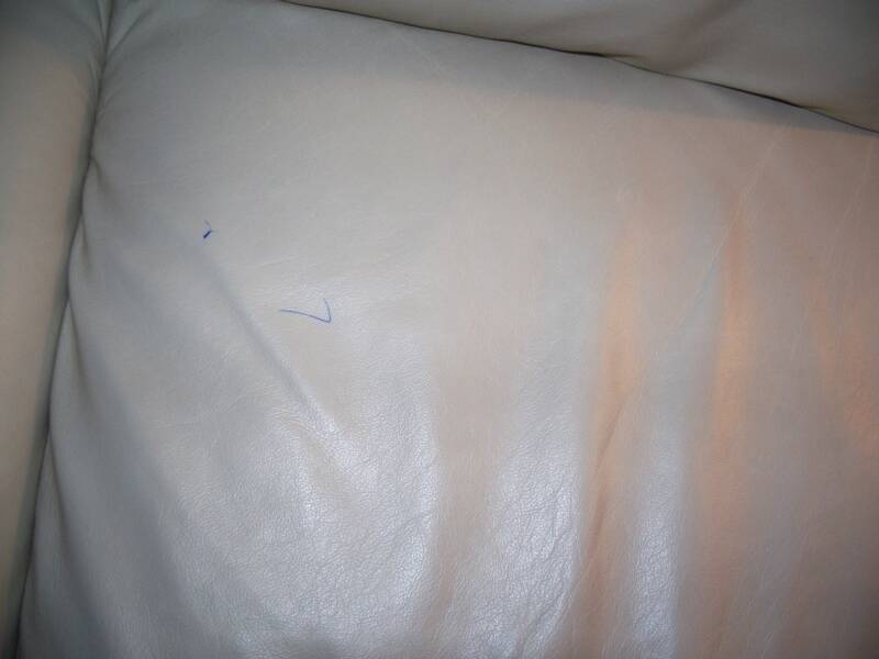 Ink on a seat cushion — before